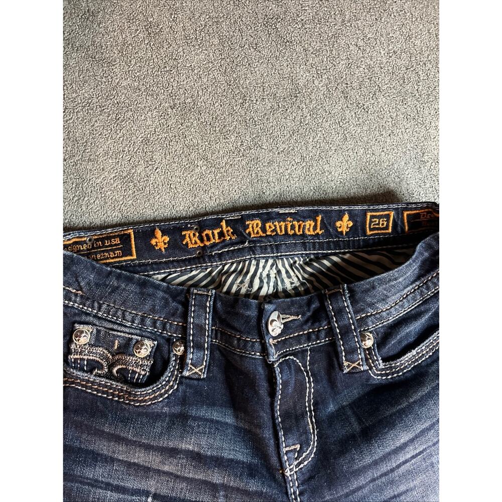 Rock Revival Women's Drew Boot Cut Distressed Jeans Low Rise Size 26 B205 - Picture 12 of 16